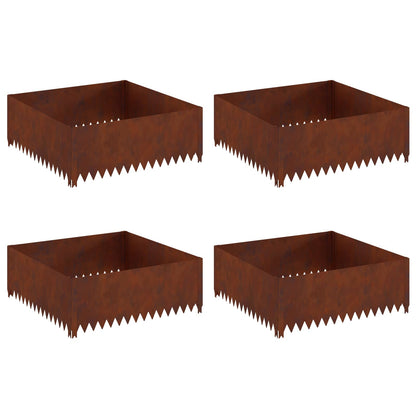 Raseneinfassung 4 Pcs Stahl Rostig