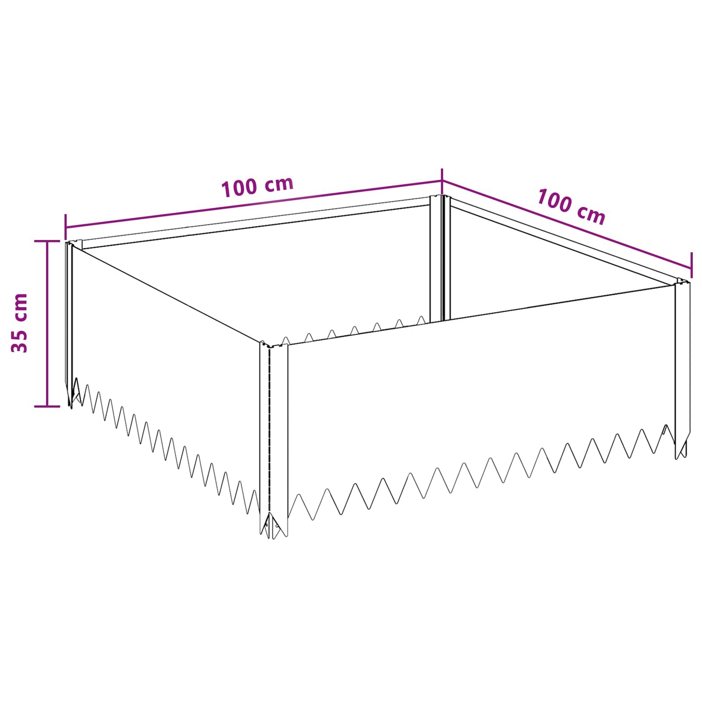 Raseneinfassung 4 Pcs Stahl Rostig