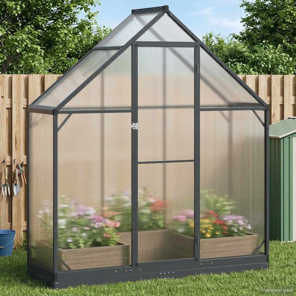 Garten Gewächshaus Mit Tür Anthrazit 183,5 X 123 X 207 Cm