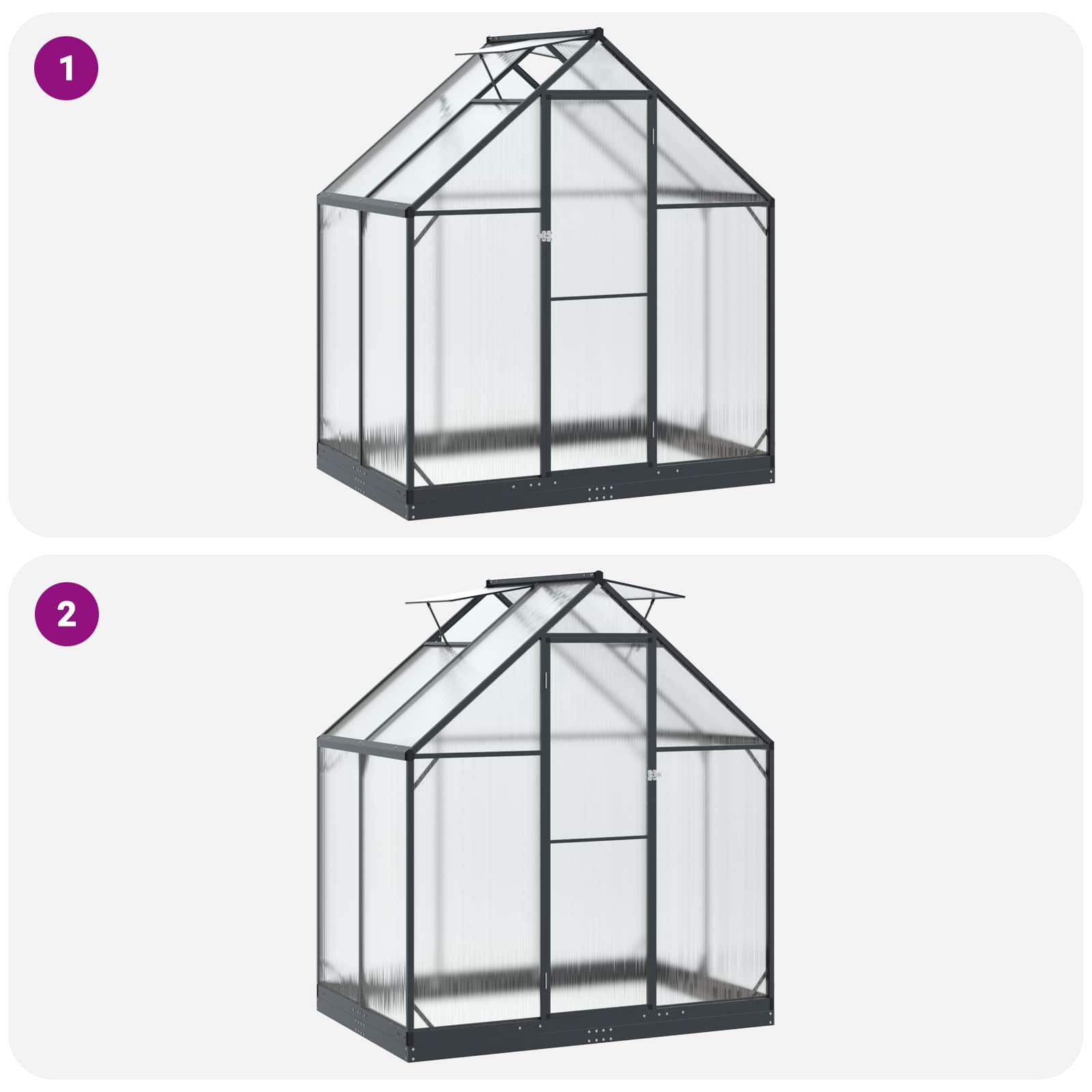 Garten Gewächshaus Mit Tür Anthrazit 183,5 X 123 X 207 Cm