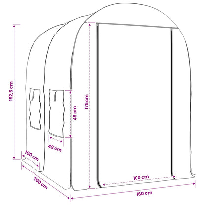Gewächshaus Mit Rahmen 160 X 200 X 192,5 Cm Pvc Transparent