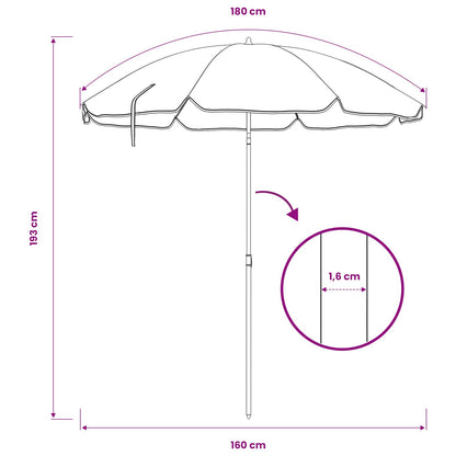 Garten-Sonnenschirm 160 Cm 170T Polyester