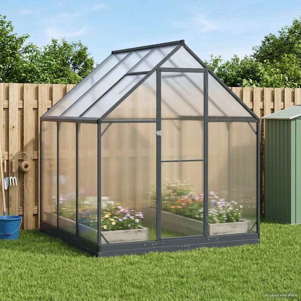 Garten Gewächshaus Mit Tür Anthrazit 183,5 X 123 X 207 Cm