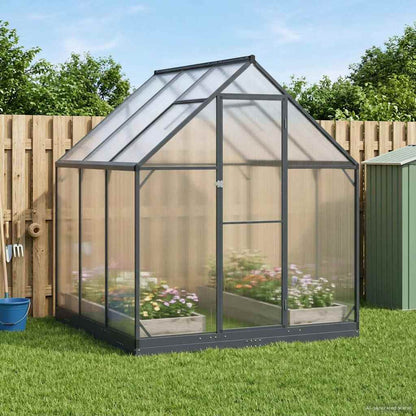 Garten Gewächshaus Mit Tür Anthrazit 183,5 X 123 X 207 Cm