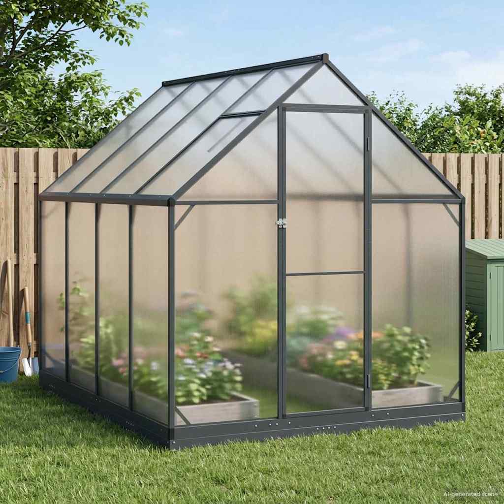 Garten Gewächshaus Mit Tür Anthrazit 183,5 X 123 X 207 Cm