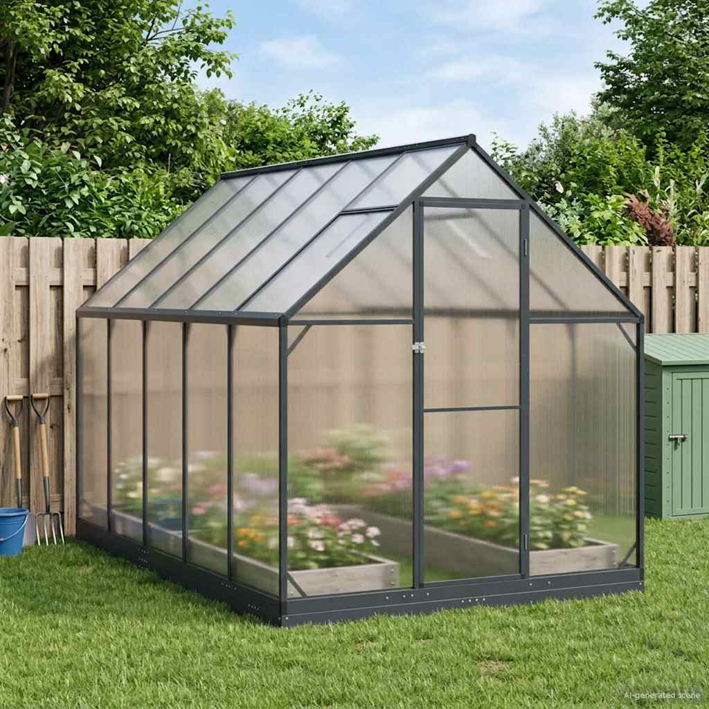Garten Gewächshaus Mit Tür Anthrazit 183,5 X 123 X 207 Cm