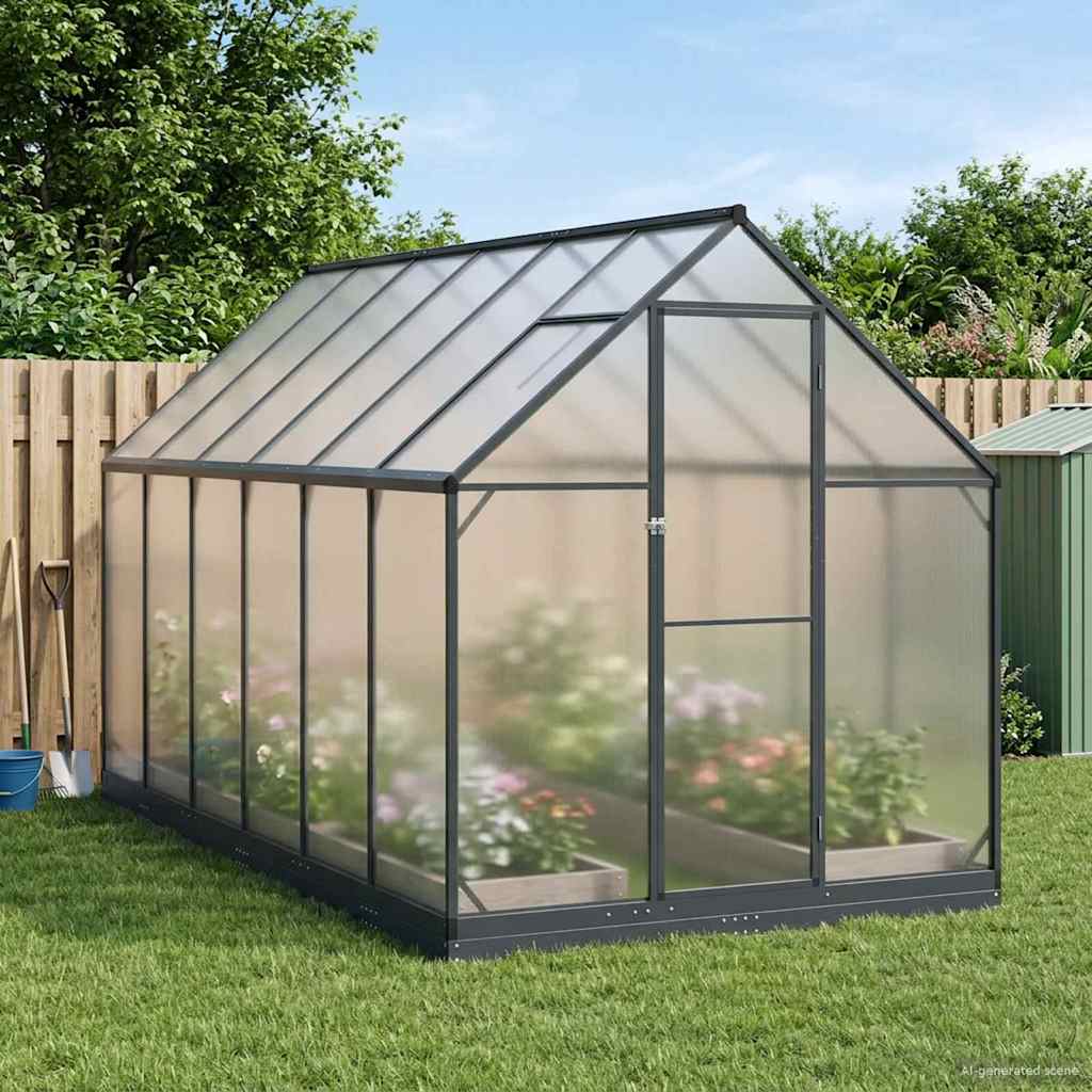 Garten Gewächshaus Mit Tür Anthrazit 183,5 X 123 X 207 Cm