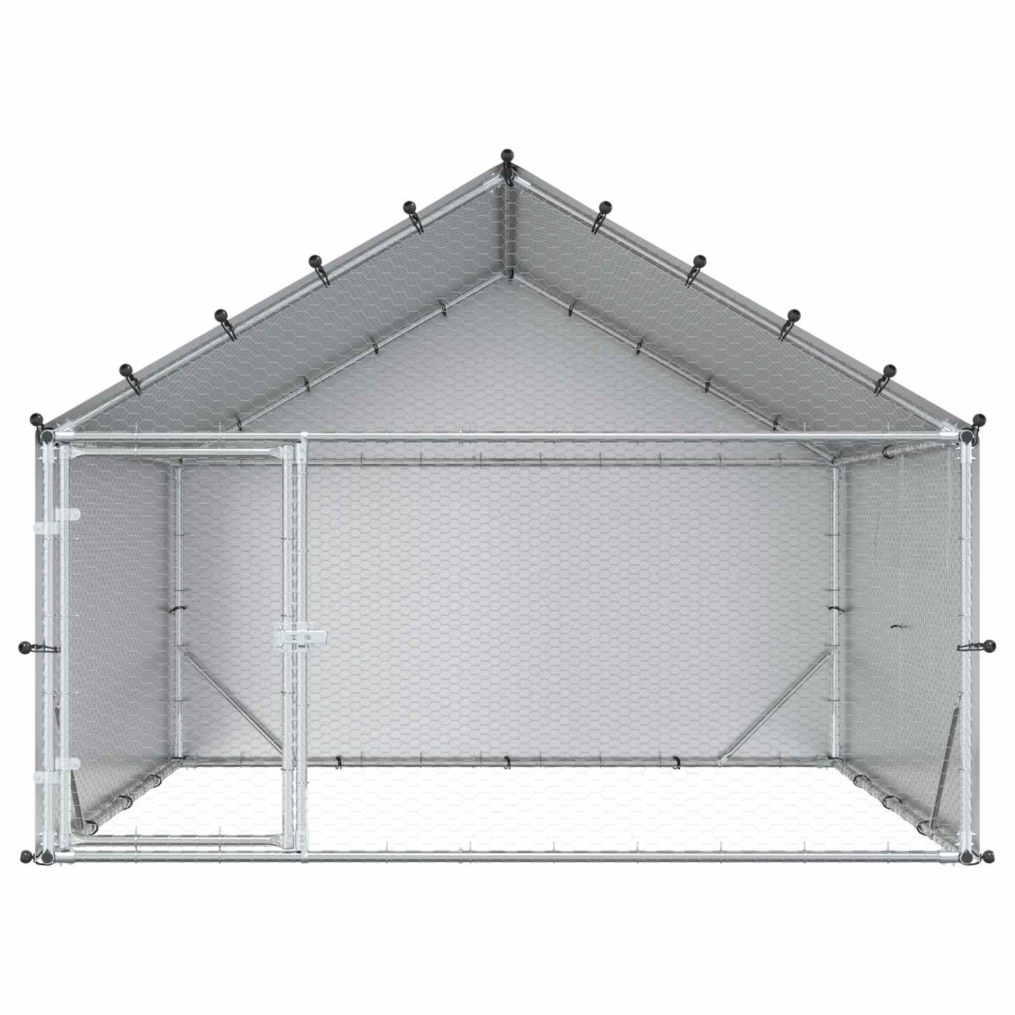Hühnerstall Mit Dach Silber 200 X 200 X 150 Cm Verzinkter Stahl