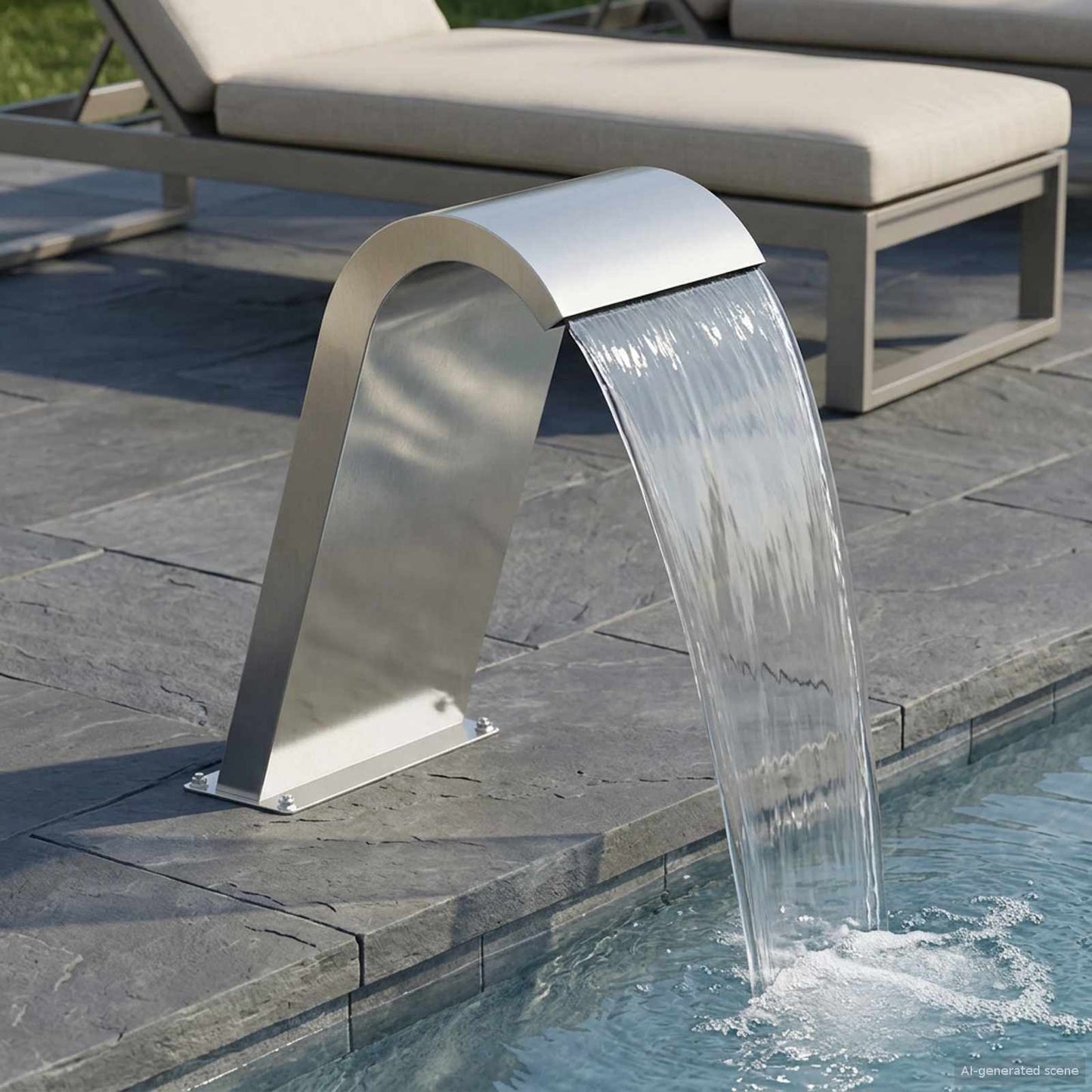 Poolbrunnen Silber 47 X 31 X 60 Cm Edelstahl