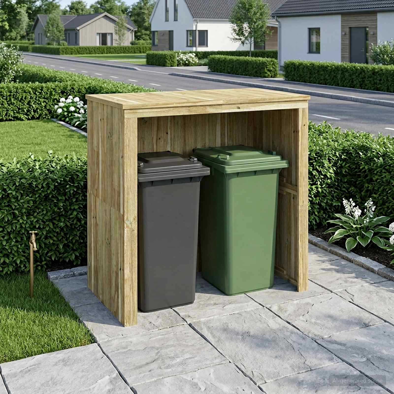 Mülltonnenbox Imprägniertes Kiefernholz