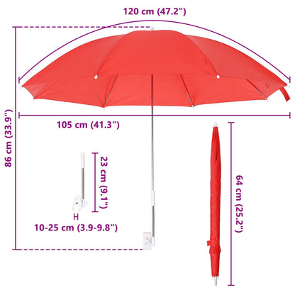 Sonnenschirm Mit Klemme 2 Pcs Ø 105 X 86 Cm