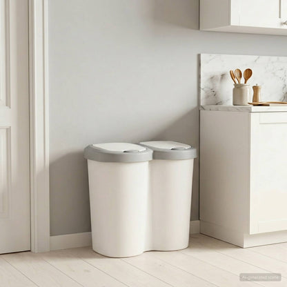 Mülltonne Weiß 49,5 X 30 X 46,5 Cm Pp