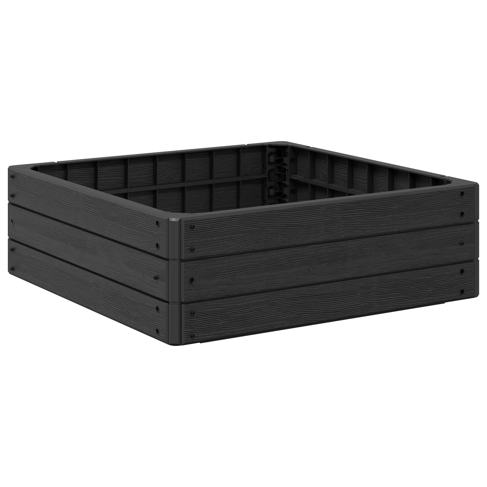Hochbeet Schwarz 75,5 X 75,5 X 25 Cm Pp