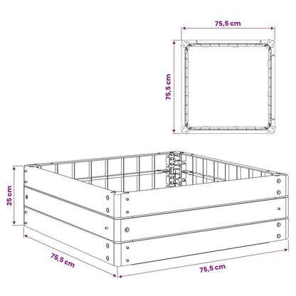 Hochbeet Schwarz 75,5 X 75,5 X 25 Cm Pp