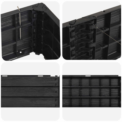Hochbeet Schwarz 151 X 75,5 X 25 Cm Pp