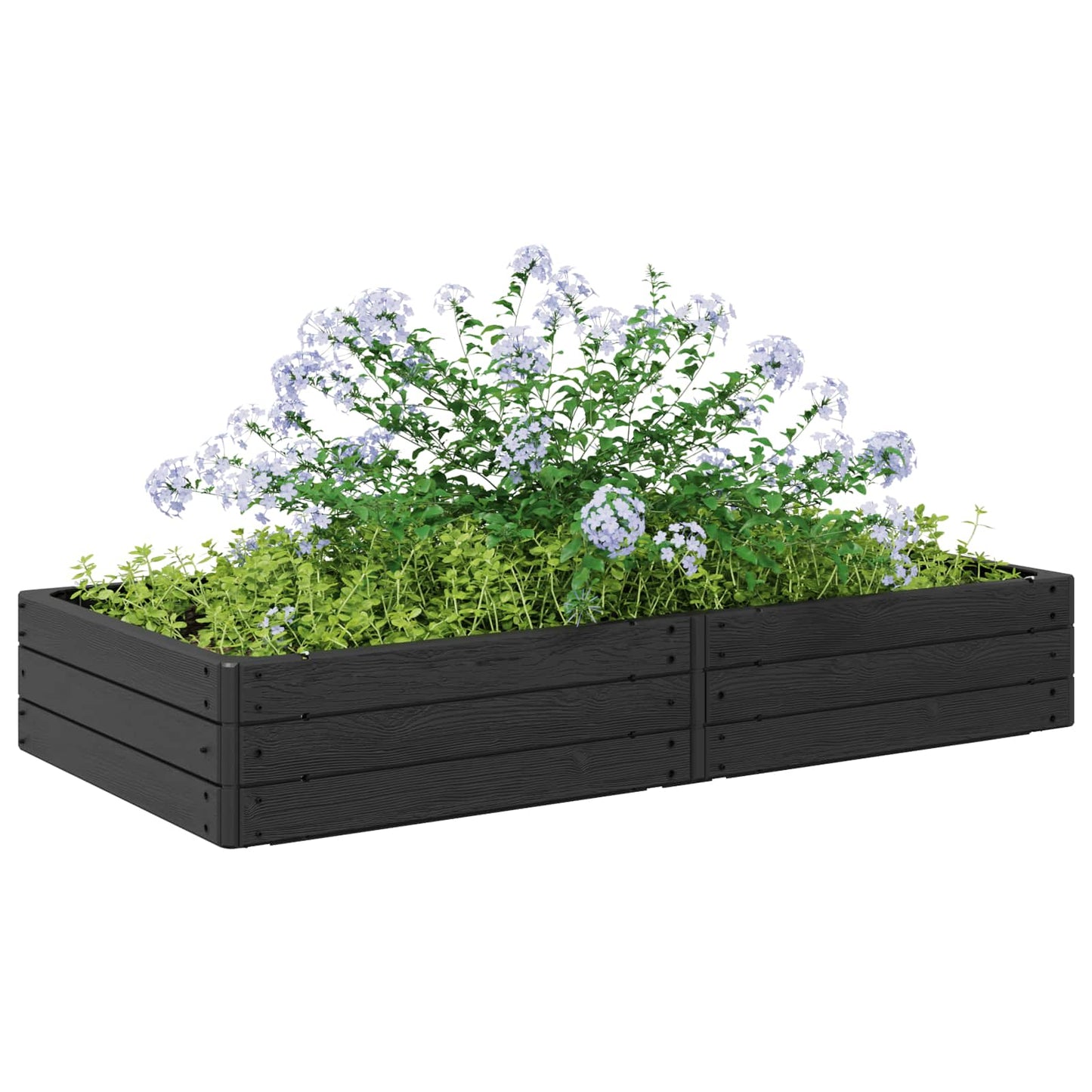 Hochbeet Schwarz 151 X 75,5 X 25 Cm Pp