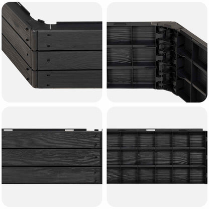 Hochbeet Schwarz 148 X 129 X 25 Cm Pp