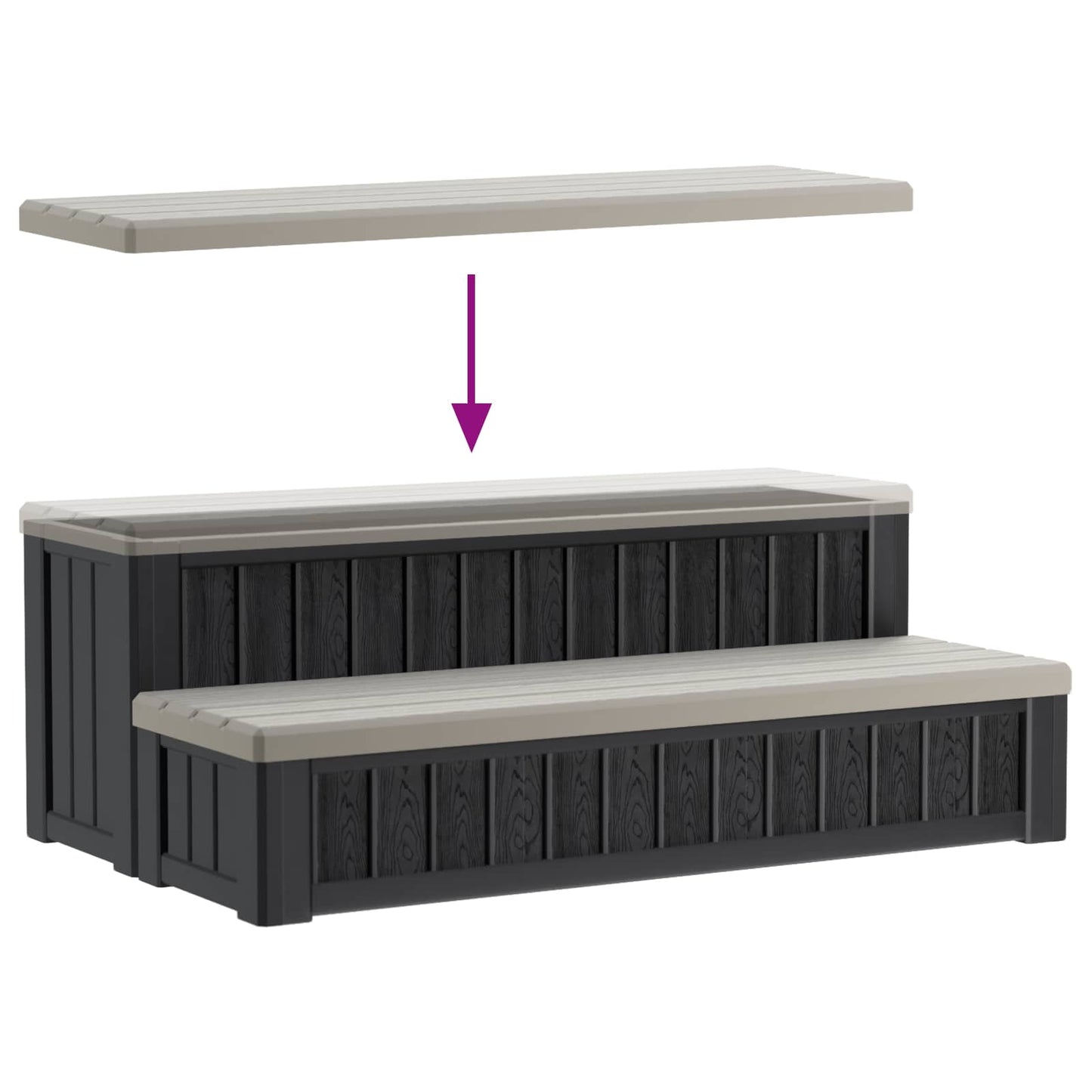 Whirlpool-Treppe Mit Stauraum 2-Stufig Pp