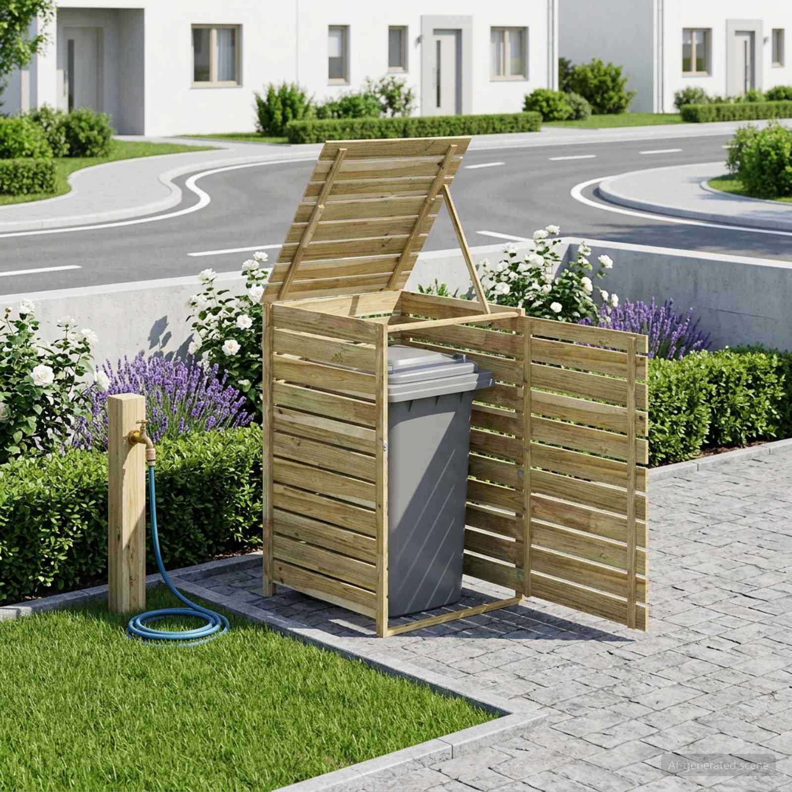 Mülltonnenbox Für 3 Tonnen 240 L Imprägniertes Kiefernholz