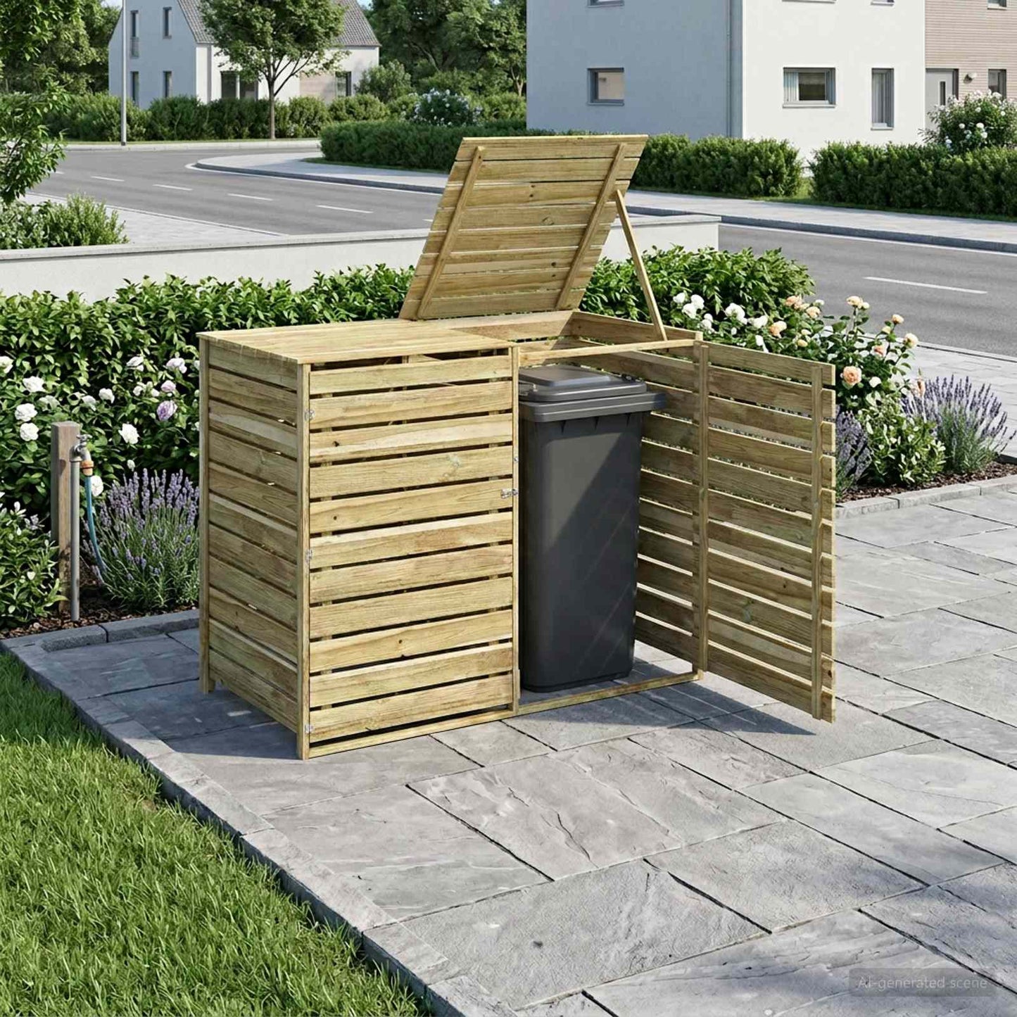 Mülltonnenbox Für 3 Tonnen 240 L Imprägniertes Kiefernholz