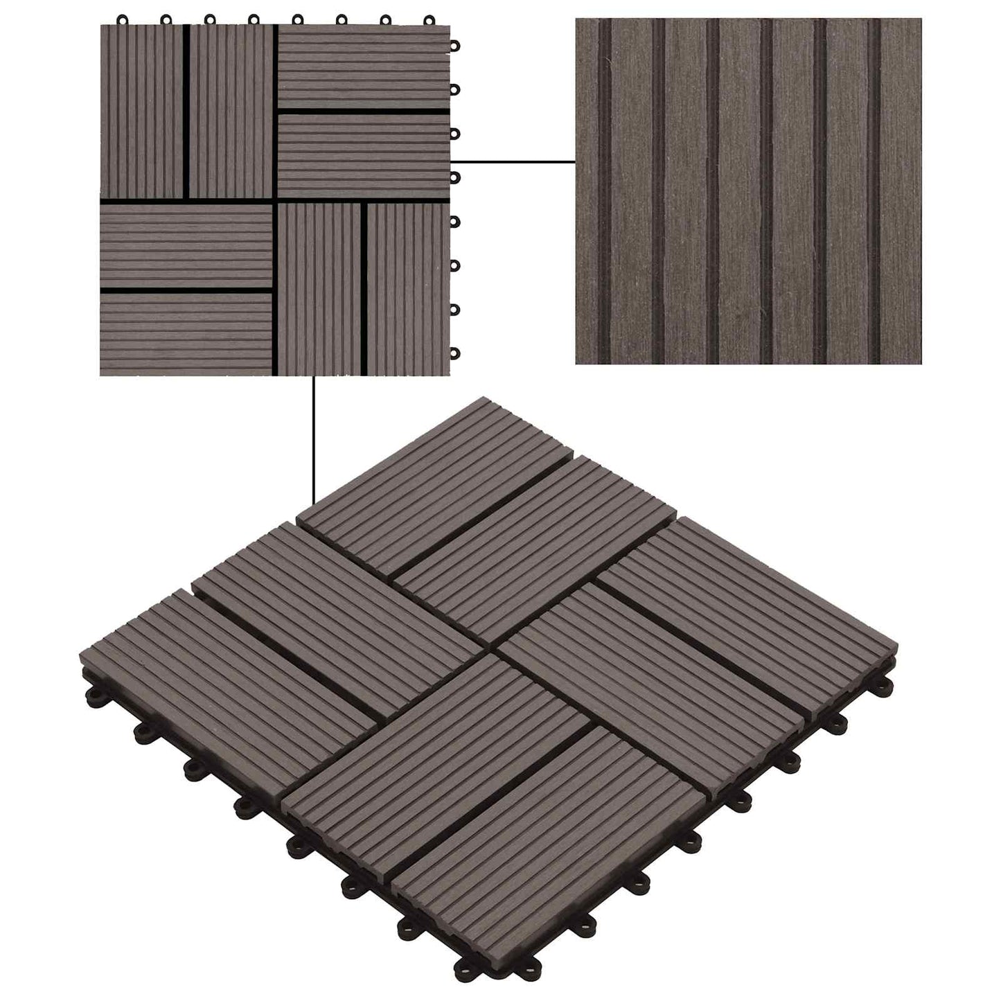 Terrassenfliese 22 Pcs 30 X 30 Cm Wpc