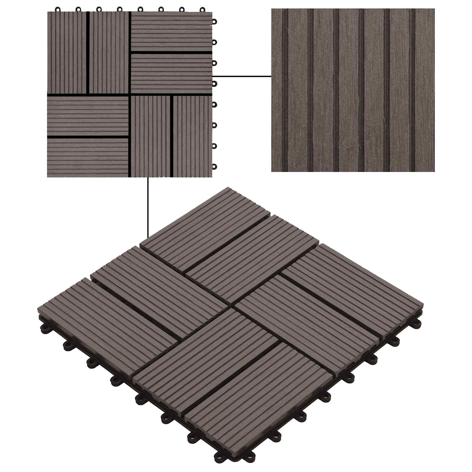 Terrassenfliese 22 Pcs 30 X 30 Cm Wpc