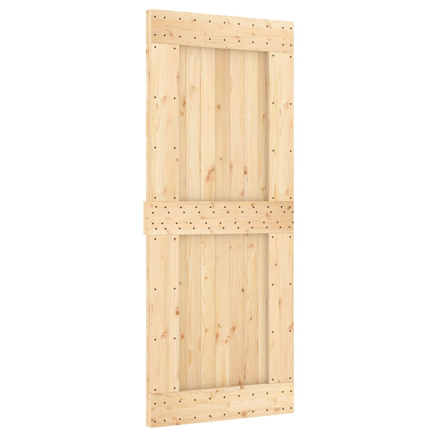 Schiebetür Natürlich Und Schwarz 85 X 210 Cm Massivkiefer