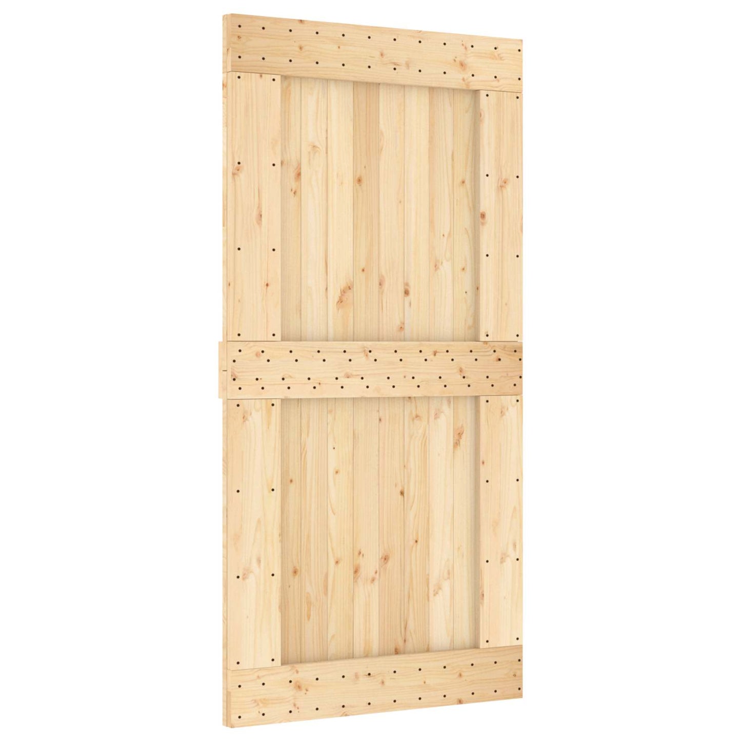 Schiebetür Natürlich Und Schwarz 100 X 210 Cm Massivkiefer