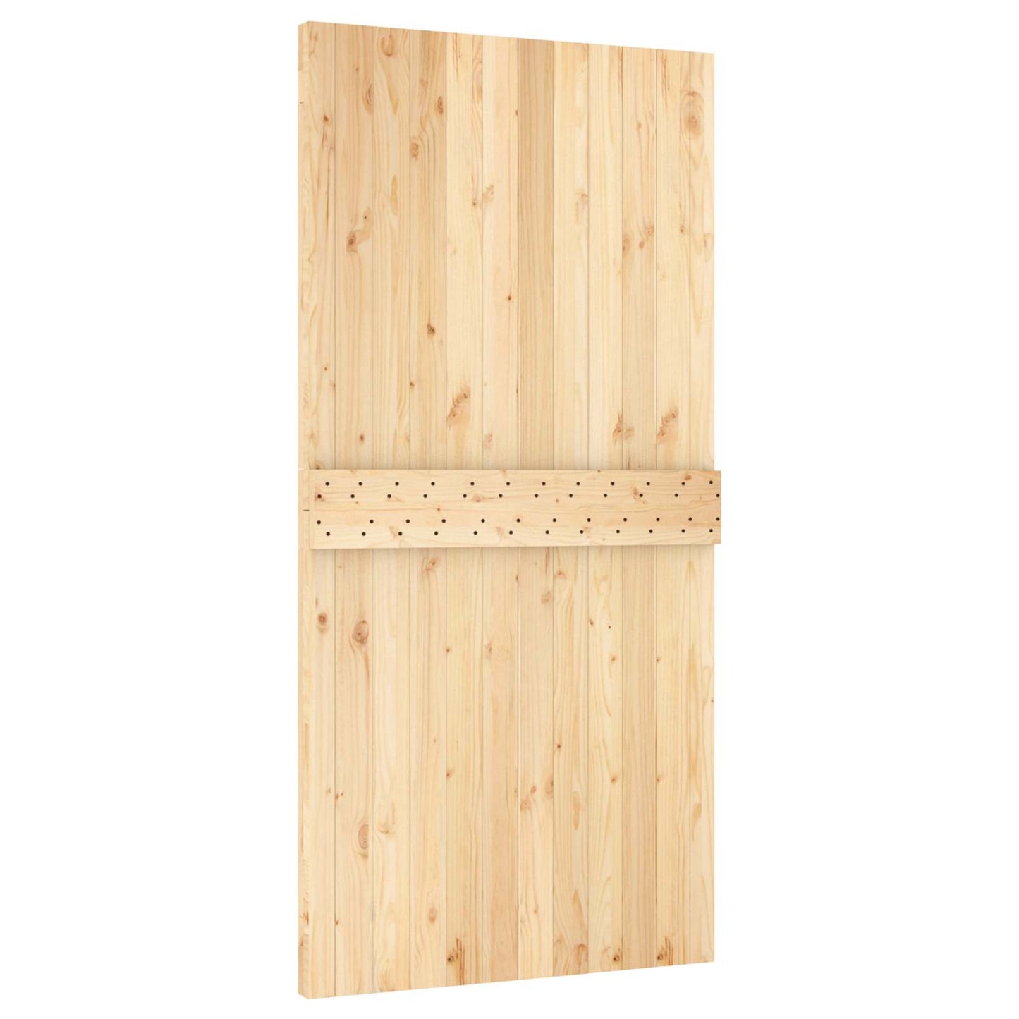 Schiebetür Natürlich Und Schwarz 100 X 210 Cm Massivkiefer