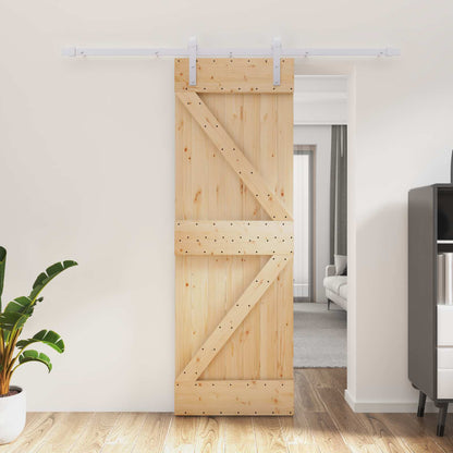 Schiebetür Natürlich Und Weiß 70 X 210 Cm Massivkiefer