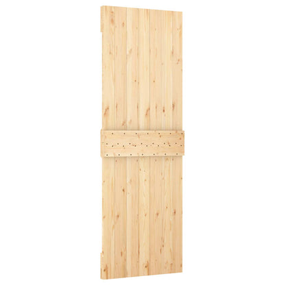 Schiebetür Natürlich Und Weiß 80 X 210 Cm Massives Kiefernholz