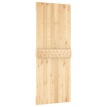 Schiebetür Natürlich Und Weiß 80 X 210 Cm Massivkiefer
