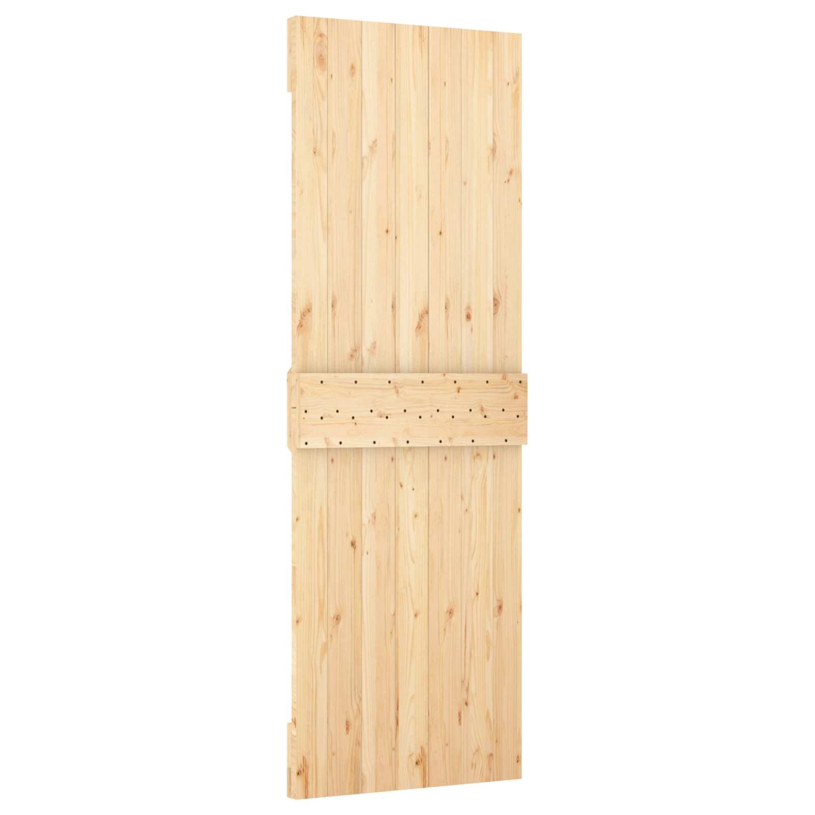 Schiebetür Natürlich Und Schwarz 70 X 210 Cm Massivkiefer