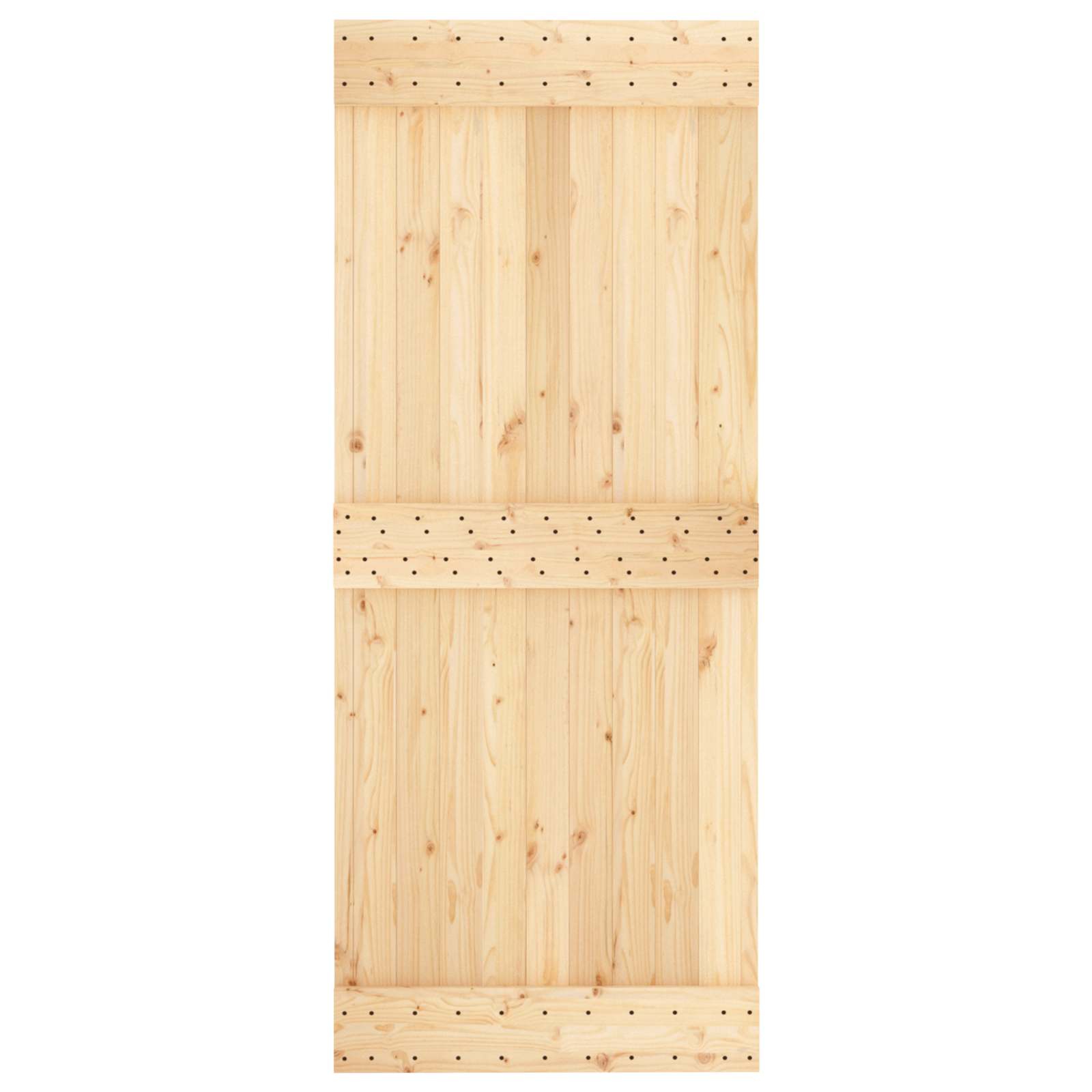 Schiebetür Natürlich Und Schwarz 85 X 210 Cm Massivkiefer