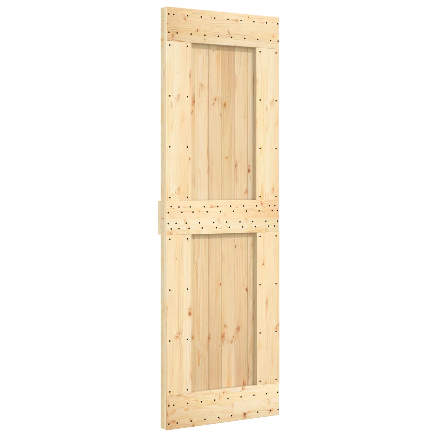 Schiebetür Natürlich Und Schwarz 70 X 210 Cm Massivkiefer