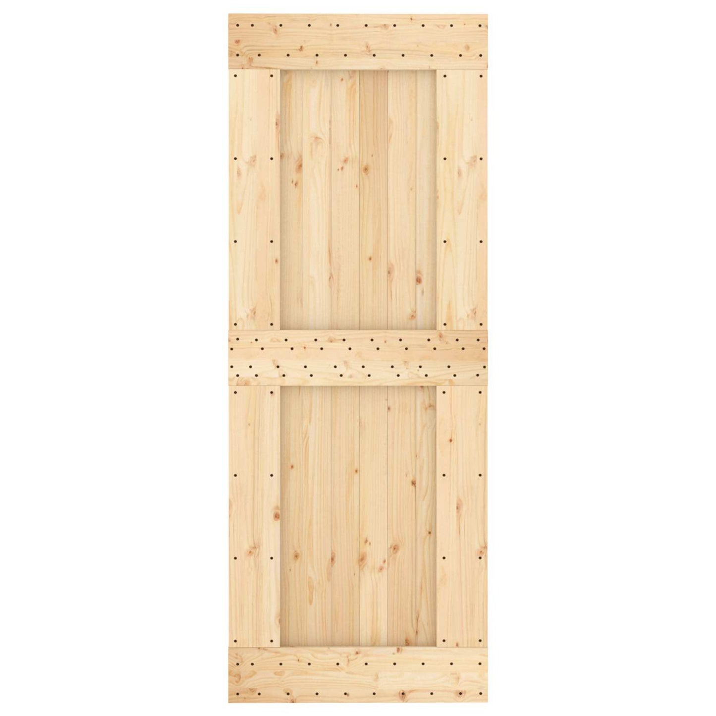 Schiebetür Natürlich Und Schwarz 80 X 210 Cm Massivkiefer