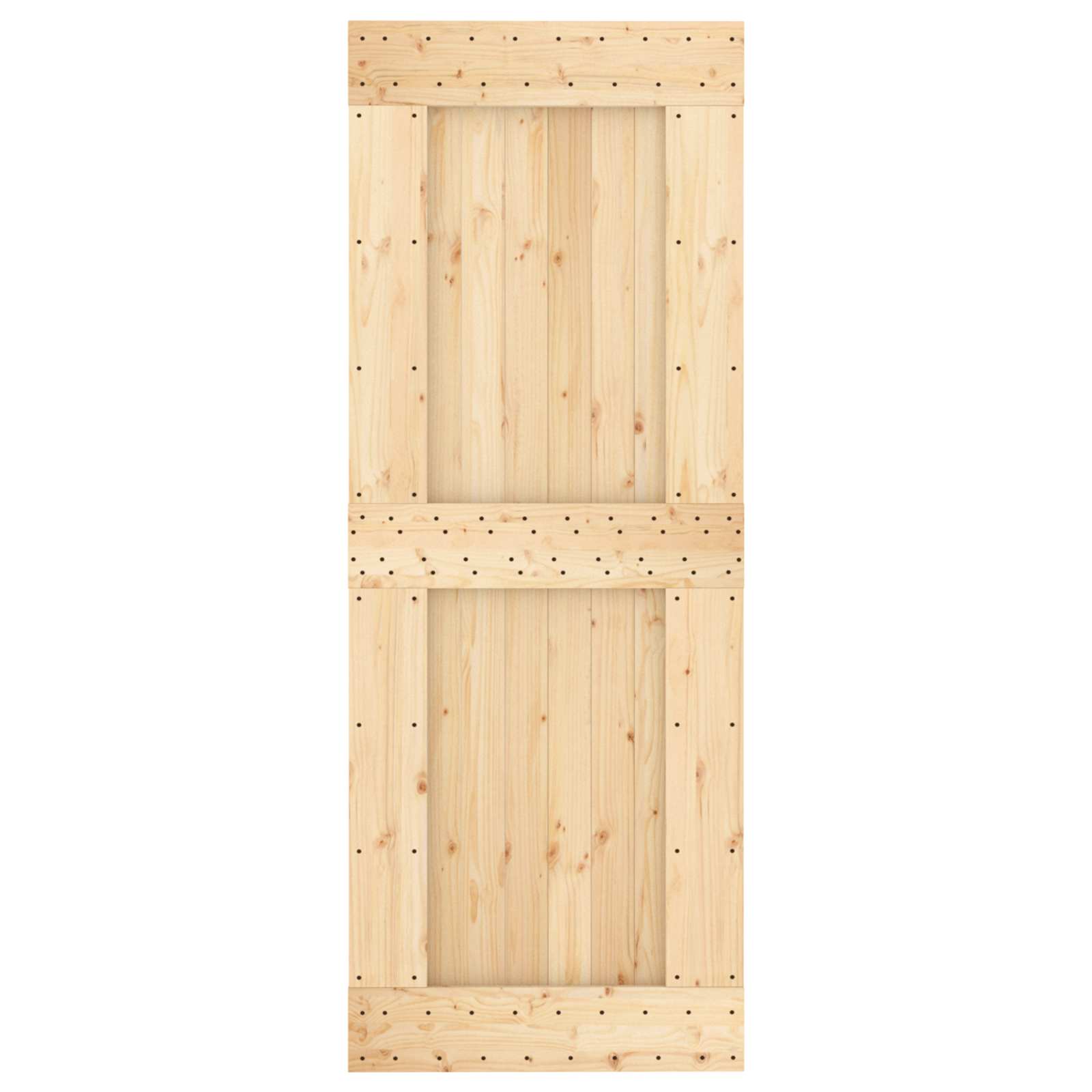 Schiebetür Natürlich Und Schwarz 80 X 210 Cm Massivkiefer