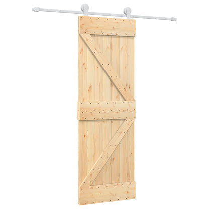 Schiebetür Natürlich Und Weiß 70 X 210 Cm Massivkiefer