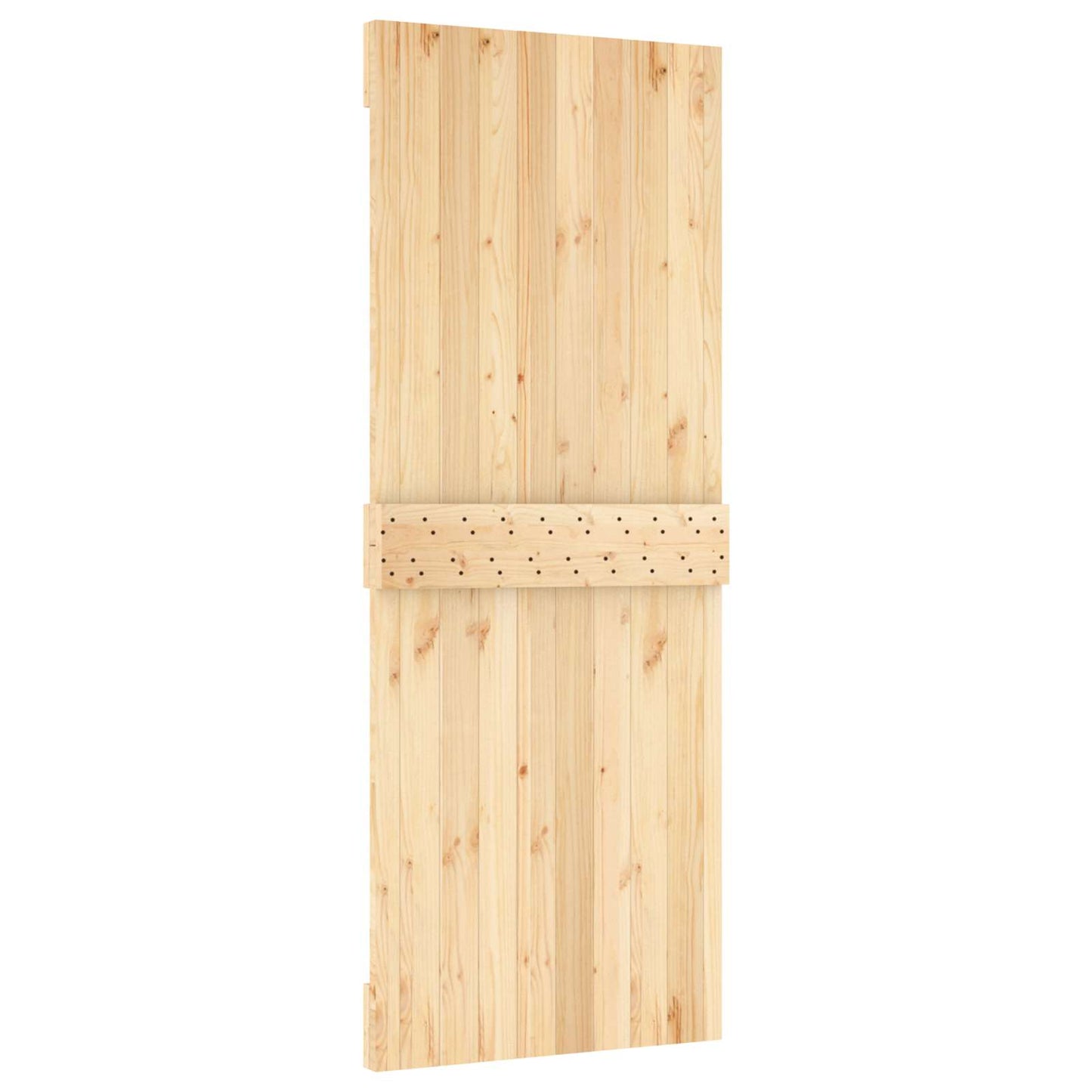 Schiebetür Natürlich Und Weiß 80 X 210 Cm Massivkiefer