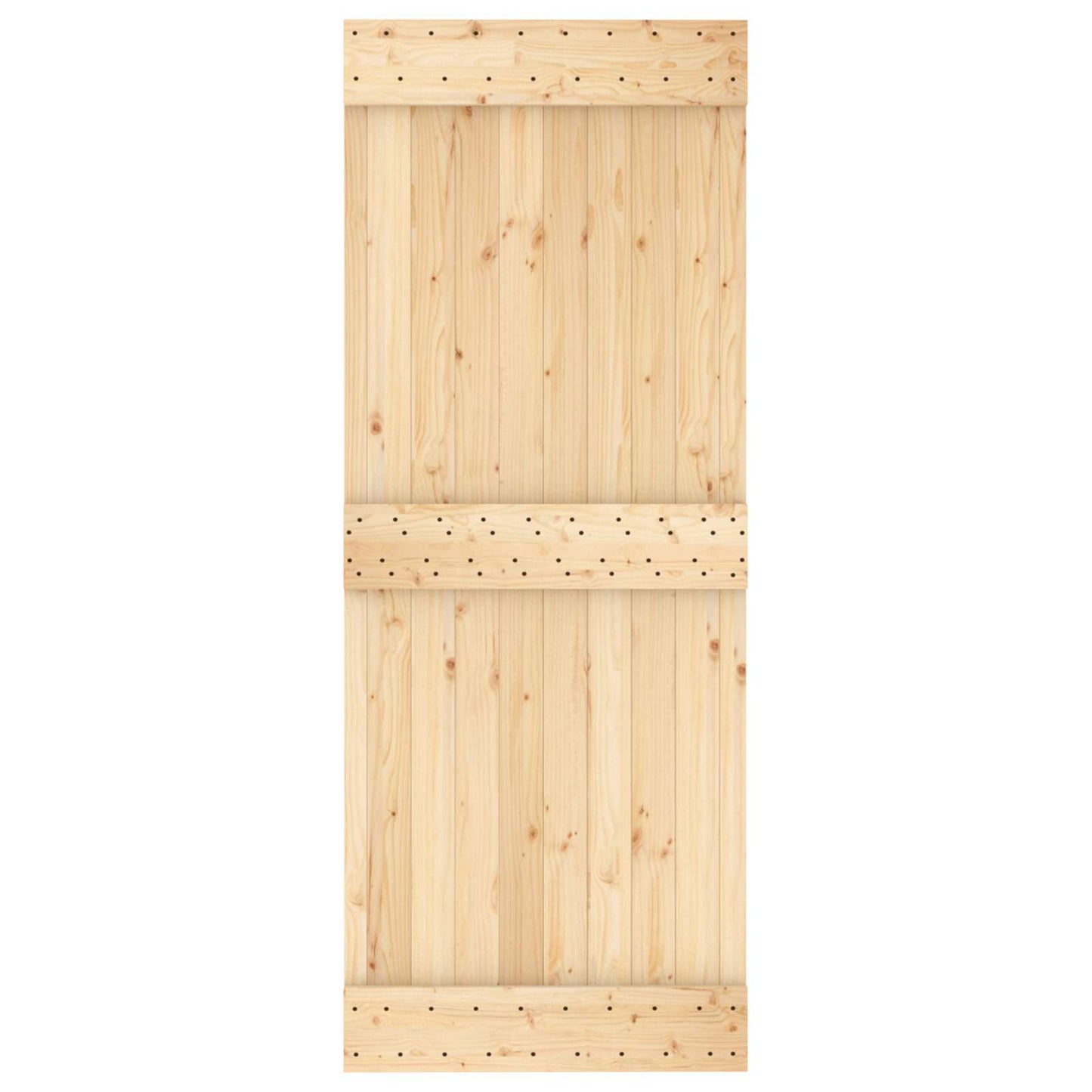 Schiebetür Natürlich Und Weiß 80 X 210 Cm Massivkiefer