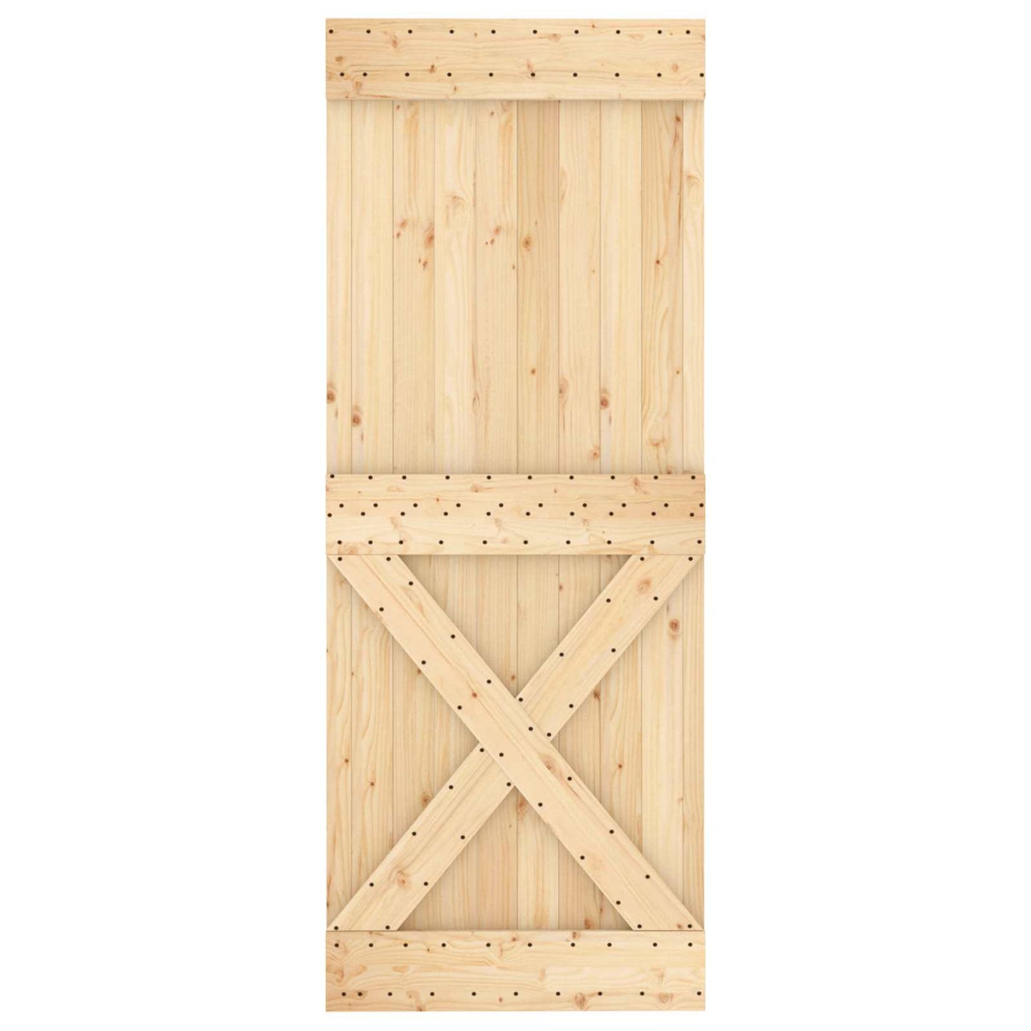 Schiebetür Natürlich Und Weiß 80 X 210 Cm Massivkiefer