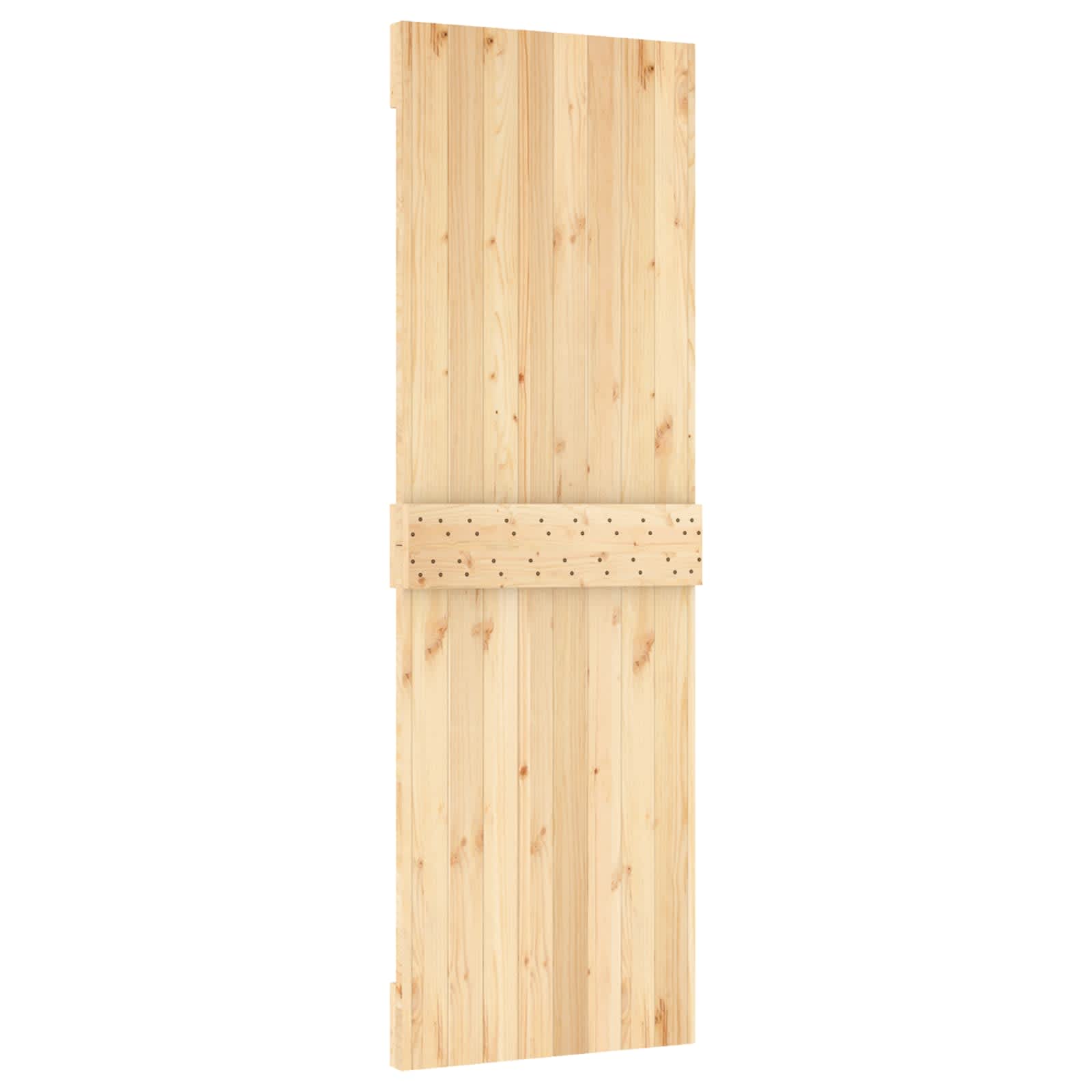 Schiebetür Natürlich Und Weiß 70 X 210 Cm Massivkiefer