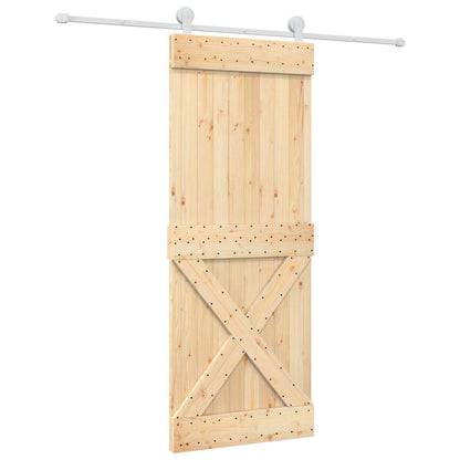 Schiebetür Natürlich Und Weiß 80 X 210 Cm Massivkiefer