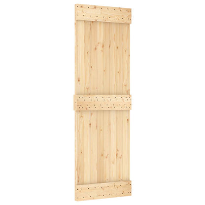 Schiebetür Natürlich Und Schwarz 70 X 210 Cm Massivkiefer