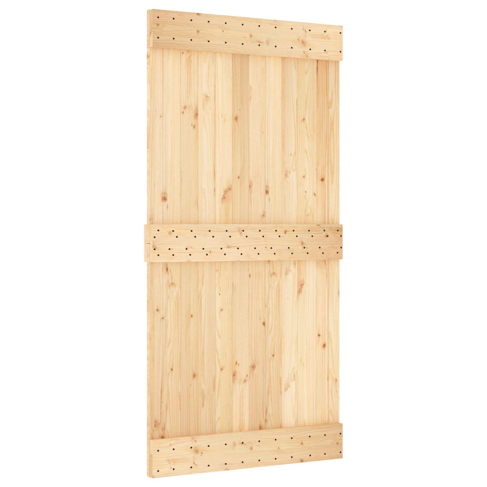 Schiebetür Natürlich Und Schwarz 100 X 210 Cm Massivkiefer