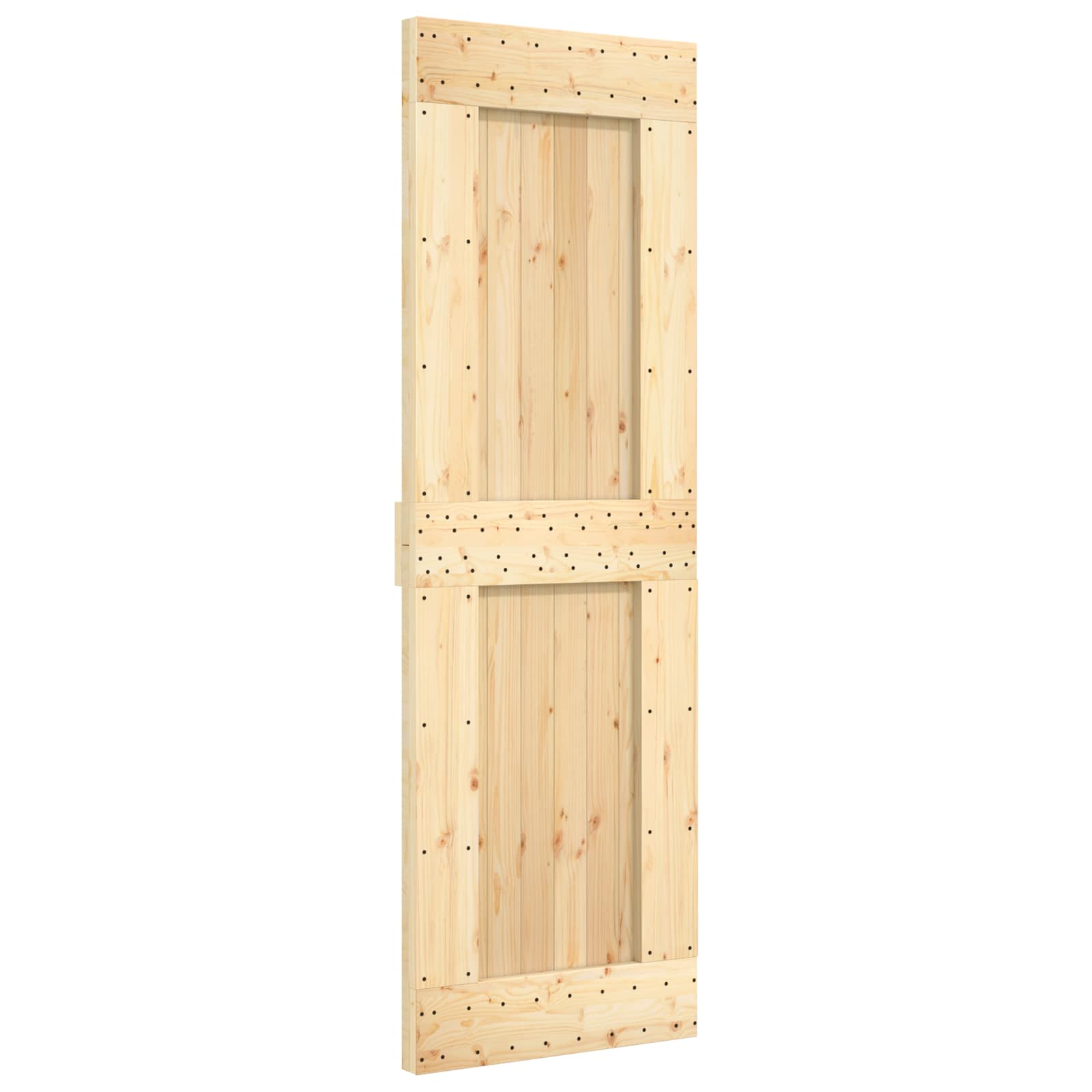 Schiebetür Natürlich Und Schwarz 70 X 210 Cm Massivkiefer