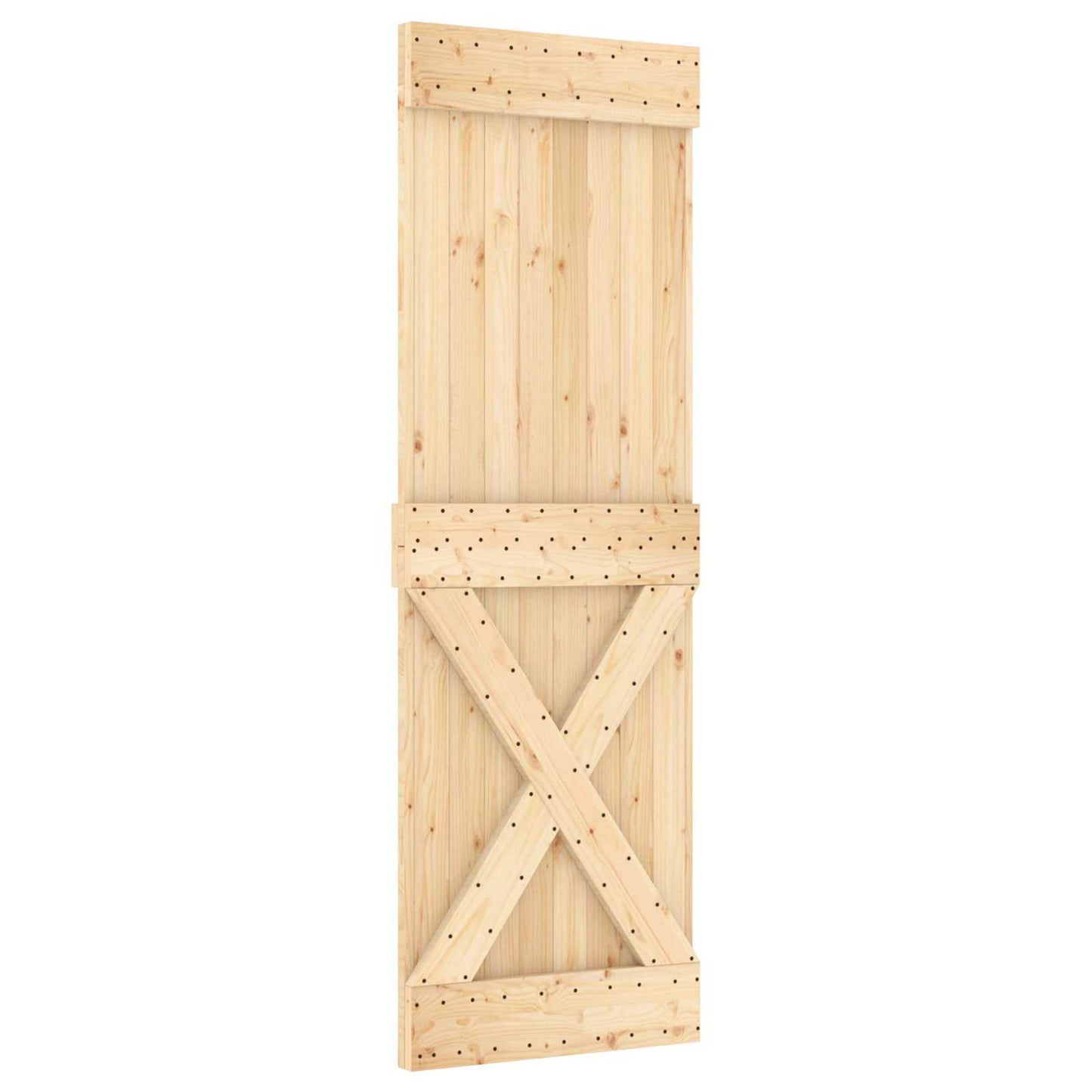 Schiebetür Natürlich Und Schwarz 70 X 210 Cm Massivkiefer