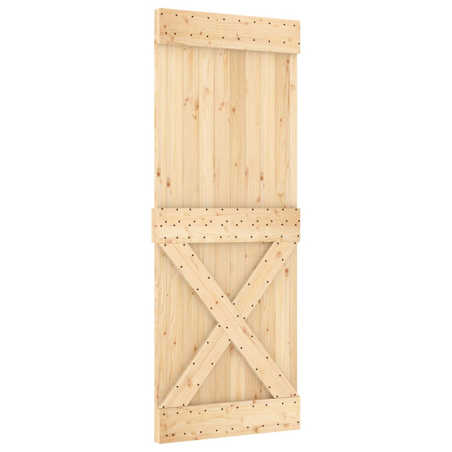 Schiebetür Natürlich Und Schwarz 80 X 210 Cm Massivkiefer