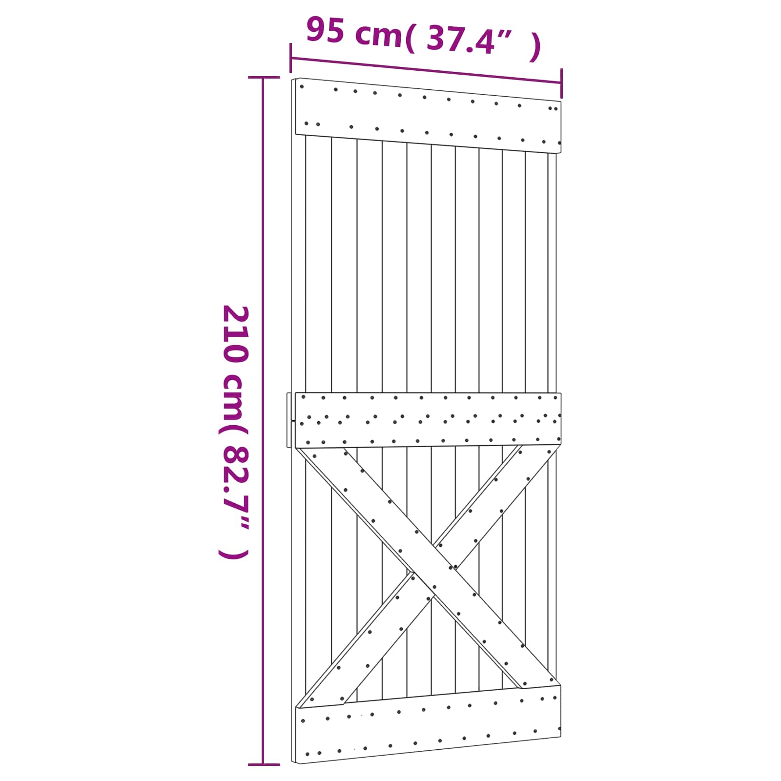 Schiebetür Natürlich Und Schwarz 95 X 210 Cm Massivkiefer