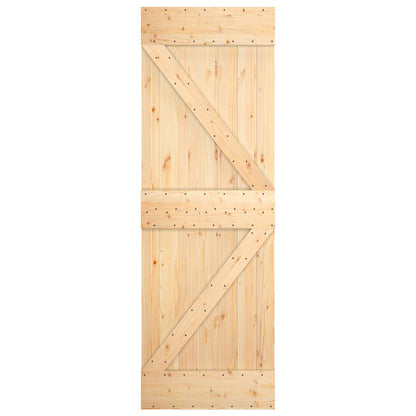 Schiebetür Natürlich Und Weiß 70 X 210 Cm Massivkiefer